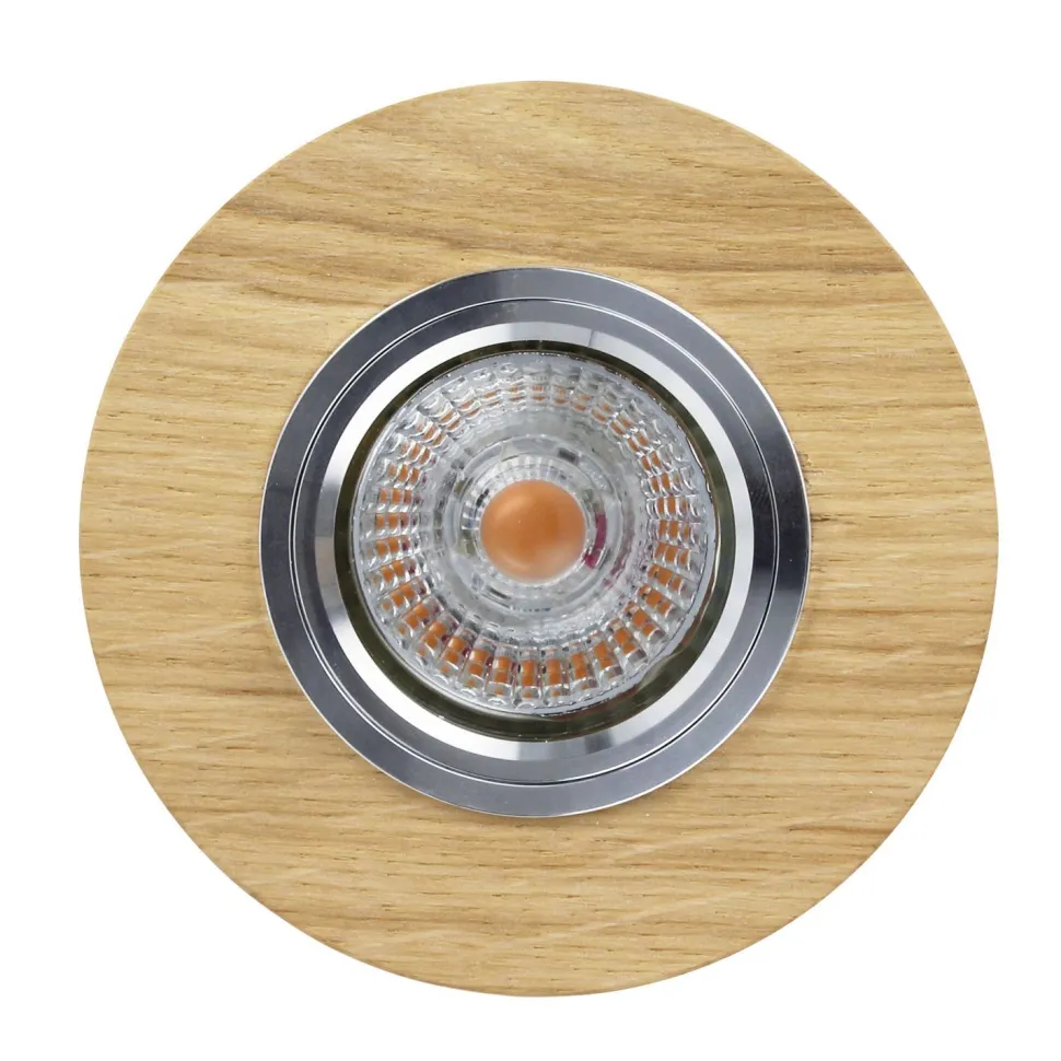 Runder Einbauspot in Eiche Ø10cm mit LED flexibel