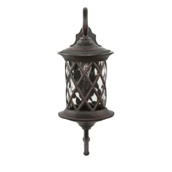 Rustikale Außen Wandleuchte Braun Antik E27 LANTERN