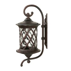 Rustikale Außen Wandleuchte Braun Antik E27 LANTERN