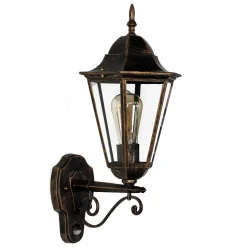 Rustikale Außenlampe mit Bewegungsmelder in Schwarz Kupfer