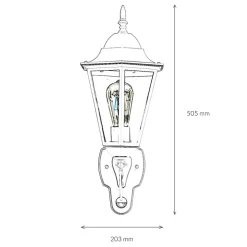 Rustikale Außenlampe mit Bewegungsmelder in Schwarz Kupfer