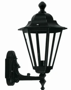 Rustikale Außenleuchte Wand Schwarz Aluminium H:37cm