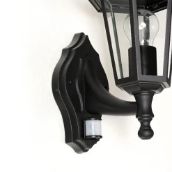 Rustikale Außenwandleuchte Bewegungsmelder Schwarz