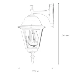 Rustikale Außenwandleuchte in Schwarz Kupfer TIROL