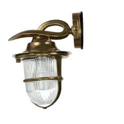 Rustikale Außenwandleuchte aus Echt-Messing KORFU