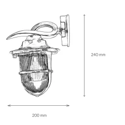 Rustikale Außenwandleuchte aus Echt-Messing KORFU