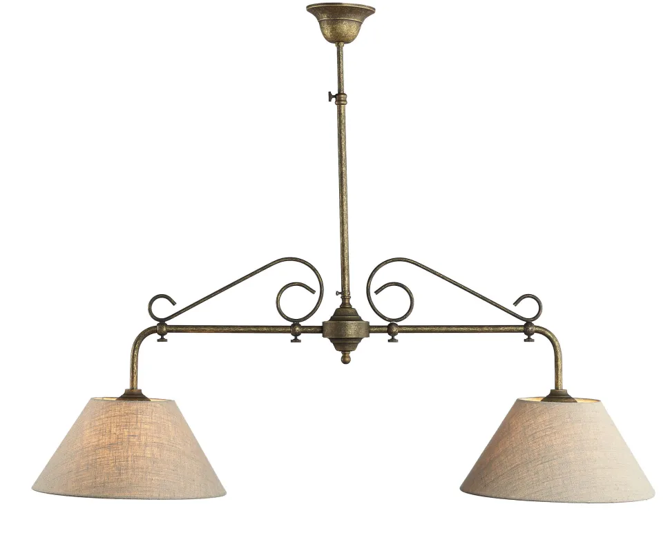 Rustikale Deckenlampe 2-flmg Handarbeit Premium