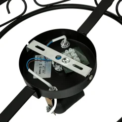 Rustikale Deckenleuchte Weiß Schwarz Alabaster Glas