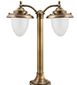 Rustikale Gartenbeleuchtung Messing Glas H:55cm