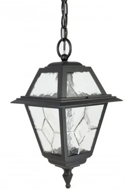 Rustikale Hängeleuchte außen Aluminium Glas IP43