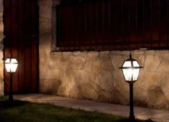 Rustikale Hängeleuchte außen Aluminium Glas IP43