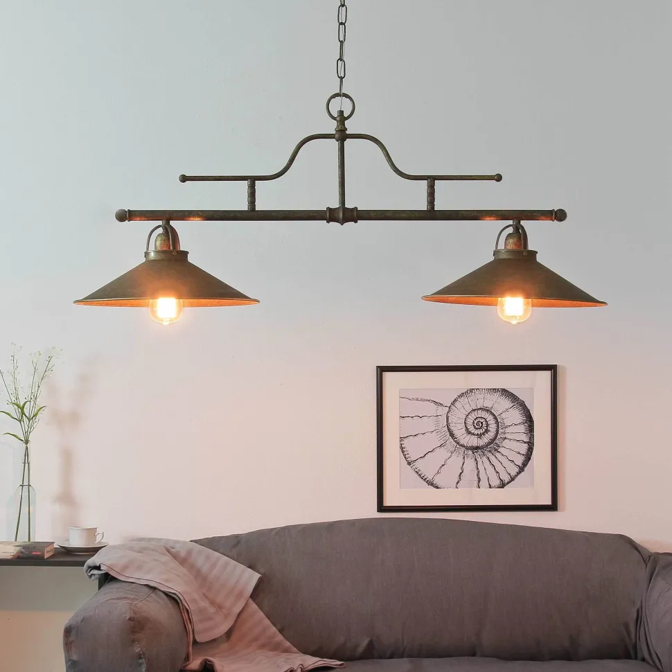 Rustikale Hängeleuchte Country Bronze Antik