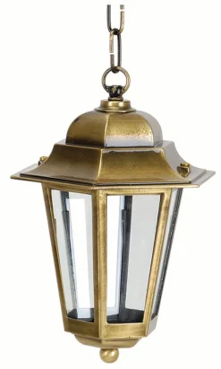 Rustikale Hängeleuchte Messing IP43 Balkon Terrasse