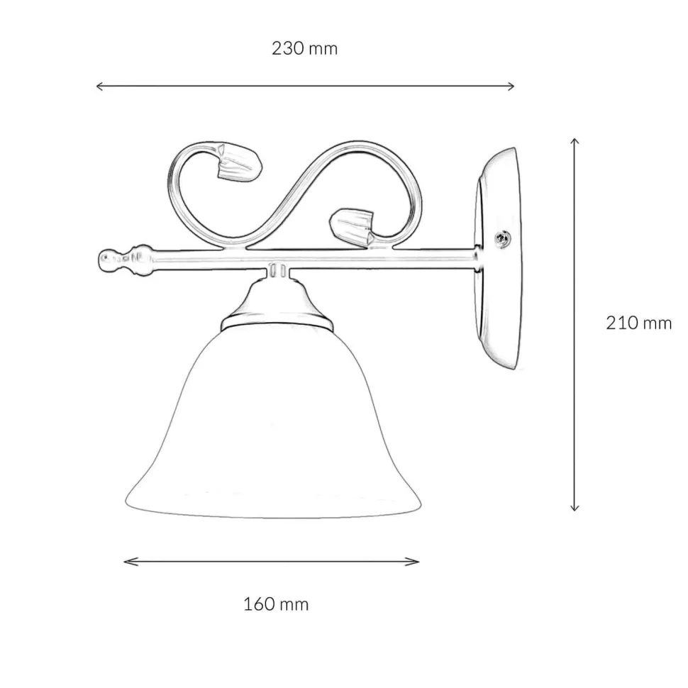 Rustikale Landhaus Wandlampe DOROTHEA Alabaster Glas
