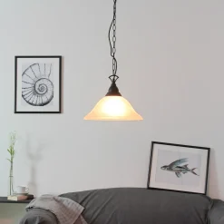 Rustikale Pendelleuchte Country rostfarbig