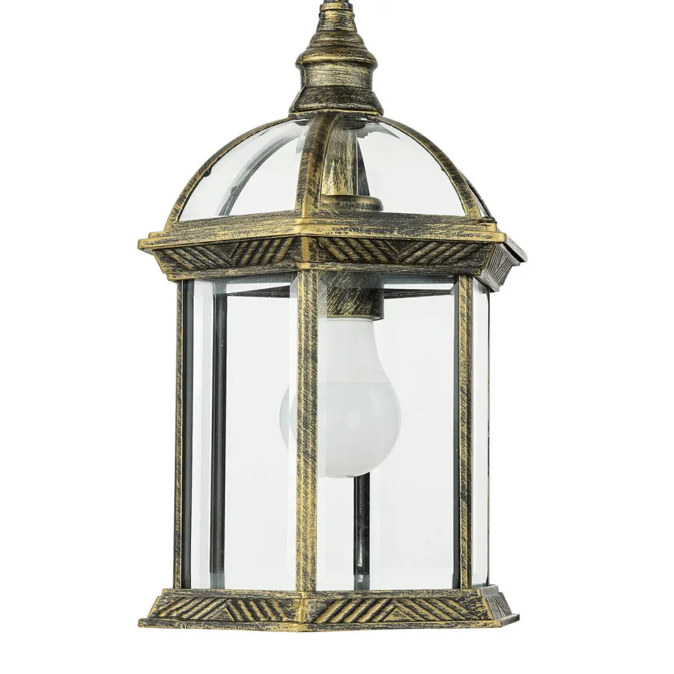 Rustikale Pendelleuchte Gold Antik für Außen WIEN