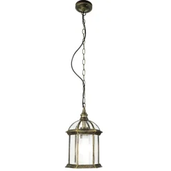 Rustikale Pendelleuchte Gold Antik für Außen WIEN