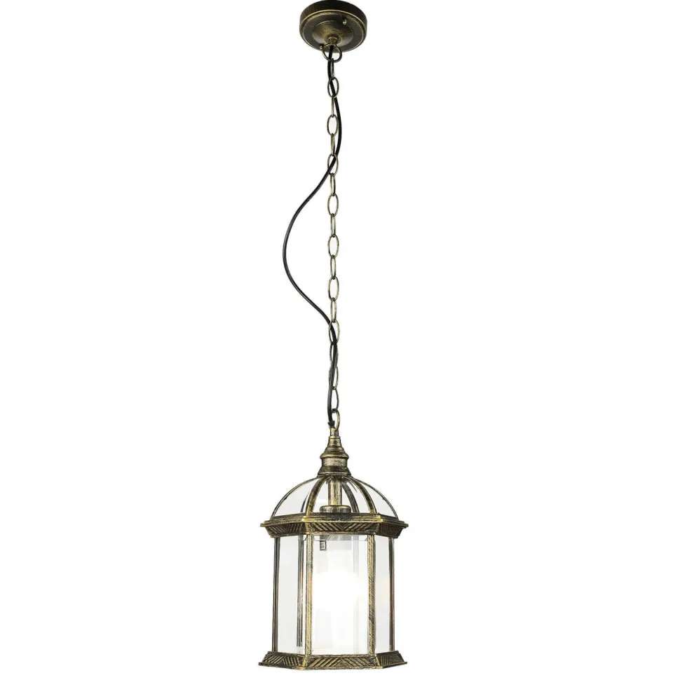 Rustikale Pendelleuchte Gold Antik für Außen WIEN