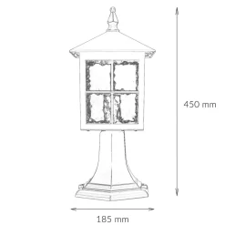 Rustikale Sockelleuchte BAARLE Schwarz H:45cm E27