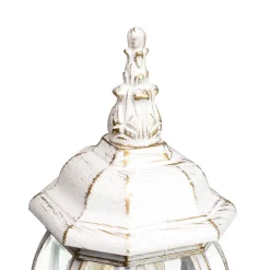 Rustikale Sockelleuchte Weiß Gold 50cm IP44 E27