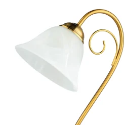 Rustikale Tischlampe Messing Alabaster H:43cm ATHEN