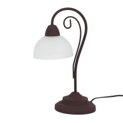 Rustikale Tischleuchte Country rostfarbig