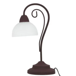 Rustikale Tischleuchte Country rostfarbig