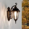 Rustikale Wandlaterne außen IP44 Schwarz Gold antik