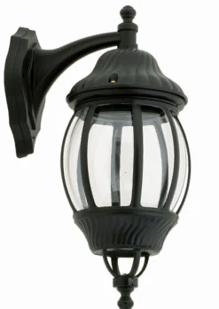 Rustikale Wandlaterne außen Schwarz regengeschützt