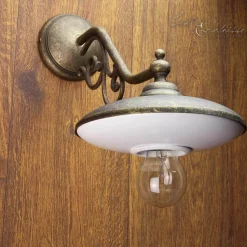 Rustikale Wandleuchte E27 Marte Weiß