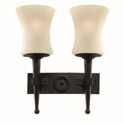 Rustikale Wandleuchte Eisen 2-flmg.