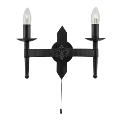 Rustikale Wandleuchte Eisen geschmiedet 2-flmg.