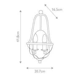 Rustikale Wandleuchte Metall 41,8 cm Shabby Grau 2x E14
