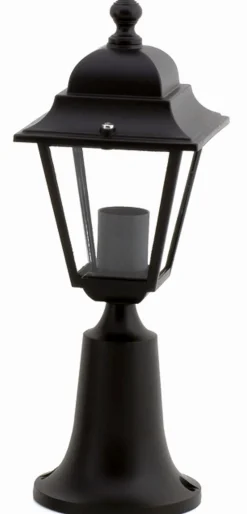 Rustikale Wegeleuchte Schwarz 39cm IP44 E27 Aluminium