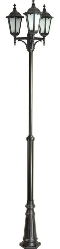 Rustikale Wegeleuchte Schwarz 195-295cm hoch E27