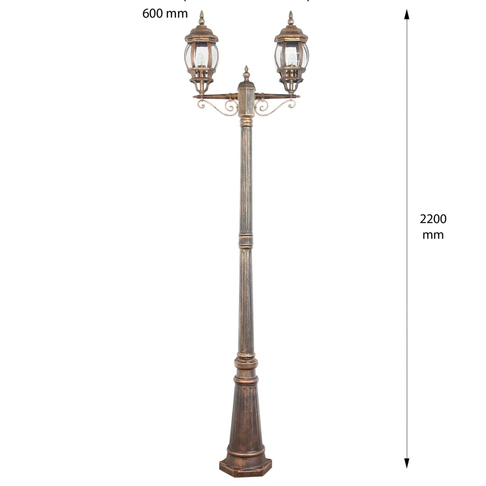 Rustikaler Kandelaber BREST Kupfer Antik 2 armig E27