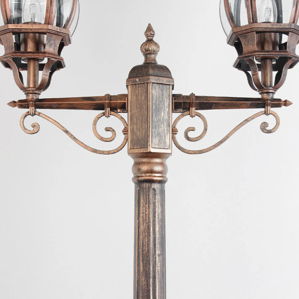 Rustikaler Kandelaber BREST Kupfer Antik 2 armig E27