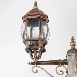 Rustikaler Kandelaber BREST Kupfer Antik 2 armig E27