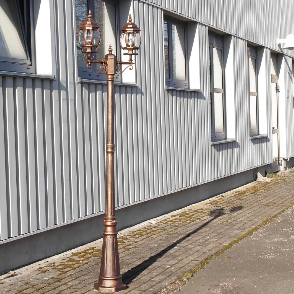 Rustikaler Kandelaber BREST Kupfer Antik 2 armig E27