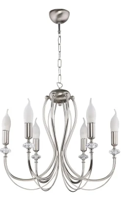 Rustikaler Kronleuchter Metall in Nickel E14 Kerzen