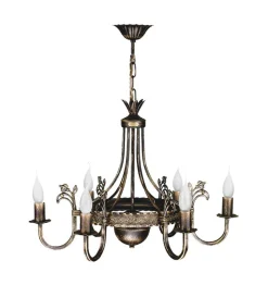 Rustikaler Lüster BELRAD Shabby Braun Ø62cm Lampe