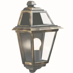 Schiffslampe Laterne für Außen schwarz gold maritim