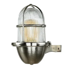 Schiffslampe Messing in Nickel Außen Hof Balkon