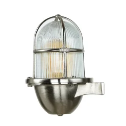 Schiffslampe Messing in Nickel Außen Hof Balkon