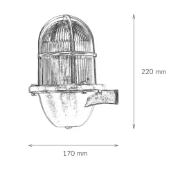Schiffslampe Messing in Nickel Außen Hof Balkon