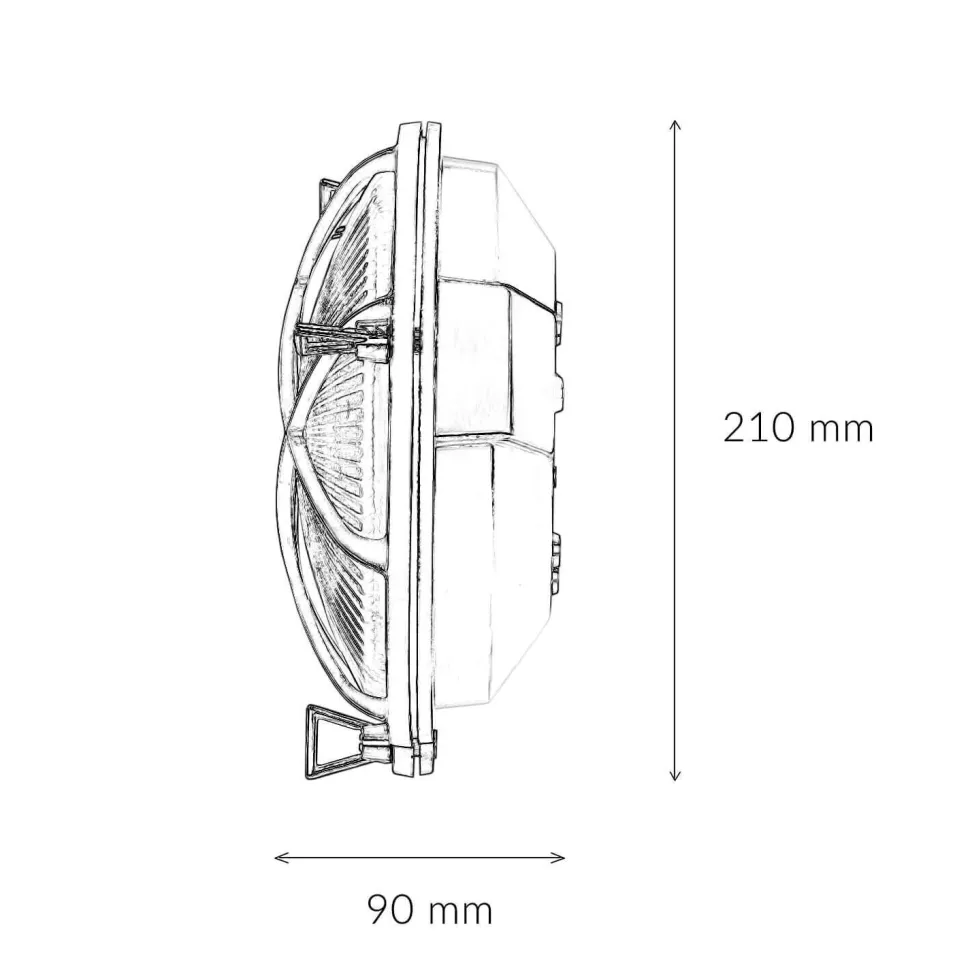 Schiffslampe Wand Ø 21 cm Messing Glas E27 IP64 außen