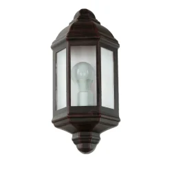 Schiffslampe Wandleuchte Außen Schwarz Braun LIVORNO