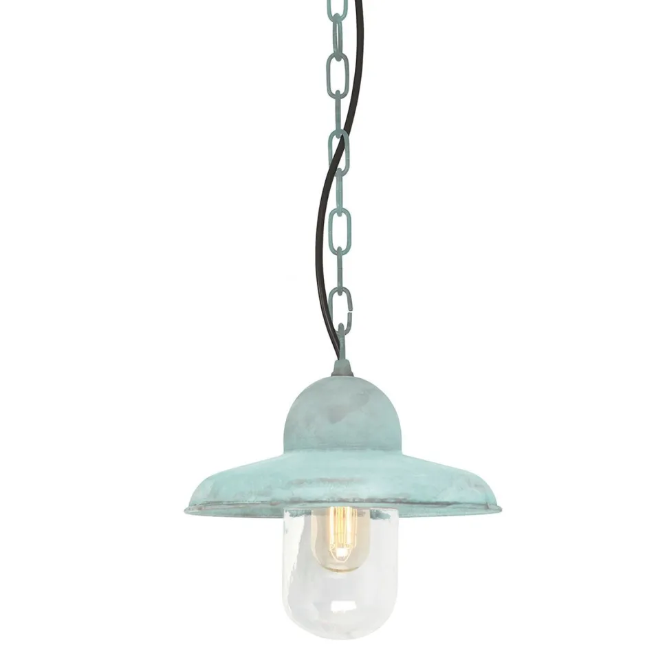 Schiffsleuchte Außen aus Messing Grün antik IP44