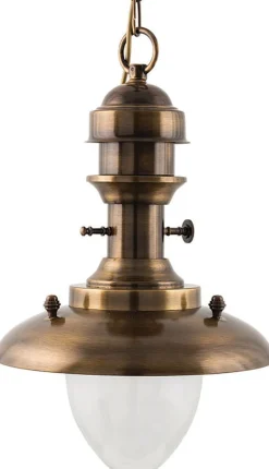 Schiffsleuchte Außen Echt-Messing Glas in Antik
