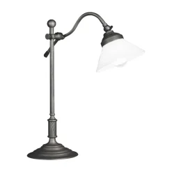 Schreibtischlampe 40 cm Messing Glas Rustikal verstellbar